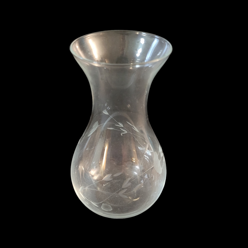 Princess House Etched Vase Glass